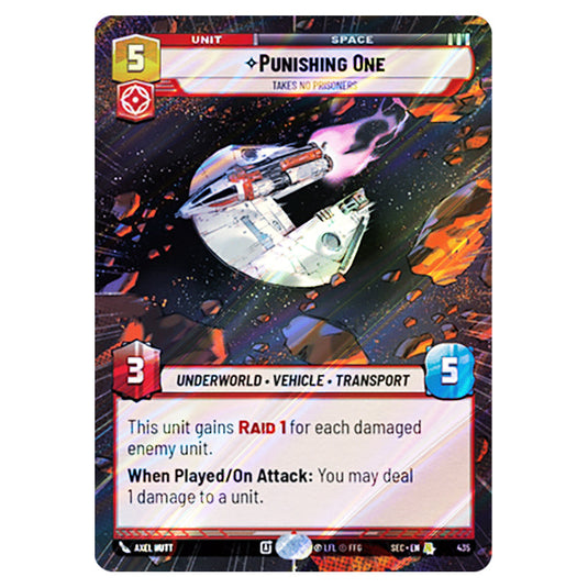 Punishing One Takes No Prisoners card from the Star Wars Unlimited Set Secrets of Power