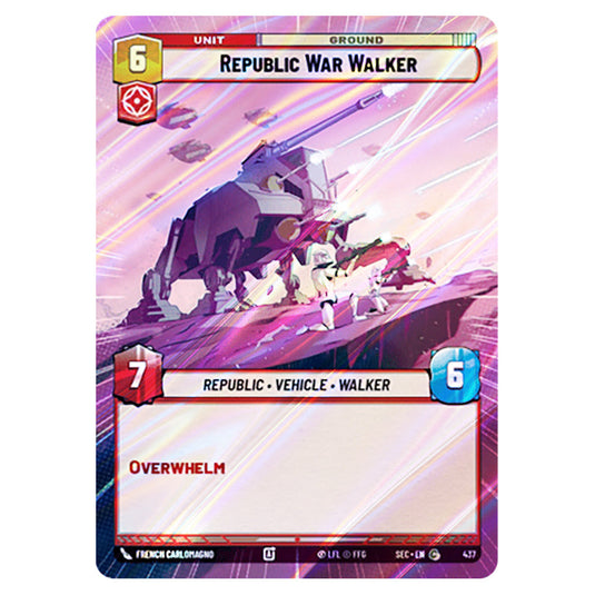 Republic War Walker card from the Star Wars Unlimited Set Secrets of Power