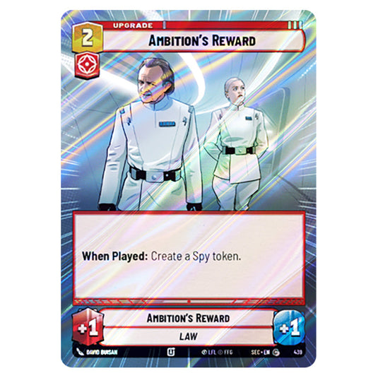 Ambition's Reward card from the Star Wars Unlimited Set Secrets of Power