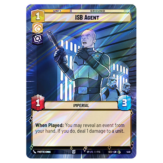ISB Agent card from the Star Wars Unlimited Set Secrets of Power