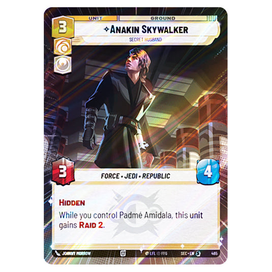 Anakin Skywalker Secret Husband card from the Star Wars Unlimited Set Secrets of Power
