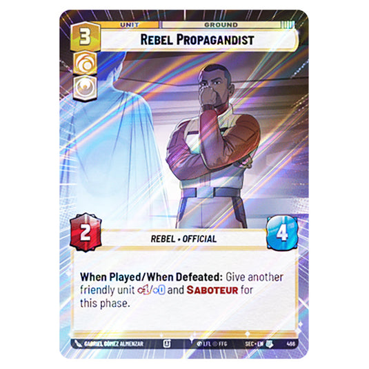 Rebel Propagandist card from the Star Wars Unlimited Set Secrets of Power