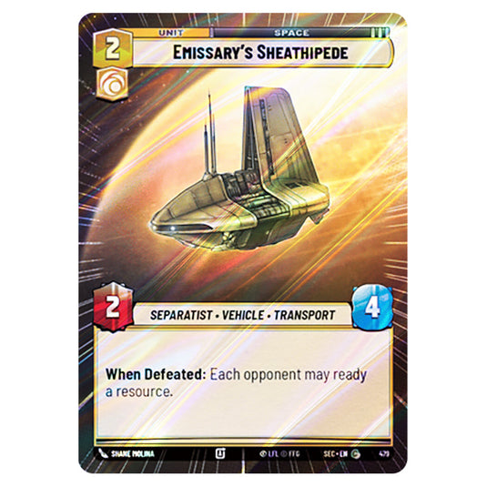 Emissary's Sheathipede card from the Star Wars Unlimited Set Secrets of Power
