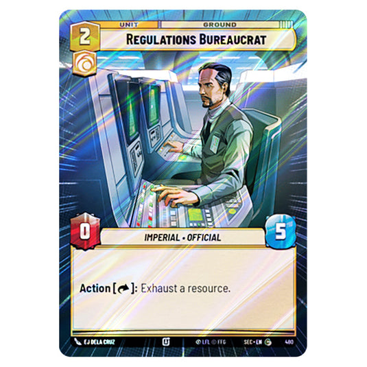 Regulations Bureaucrat card from the Star Wars Unlimited Set Secrets of Power