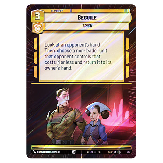 Beguile card from the Star Wars Unlimited Set Secrets of Power
