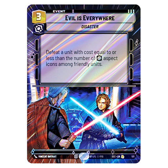 Evil is Everywhere card from the Star Wars Unlimited Set Secrets of Power