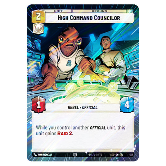 High Command Councilor card from the Star Wars Unlimited Set Secrets of Power