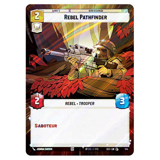 Rebel Pathfinder card from the Star Wars Unlimited Set Secrets of Power