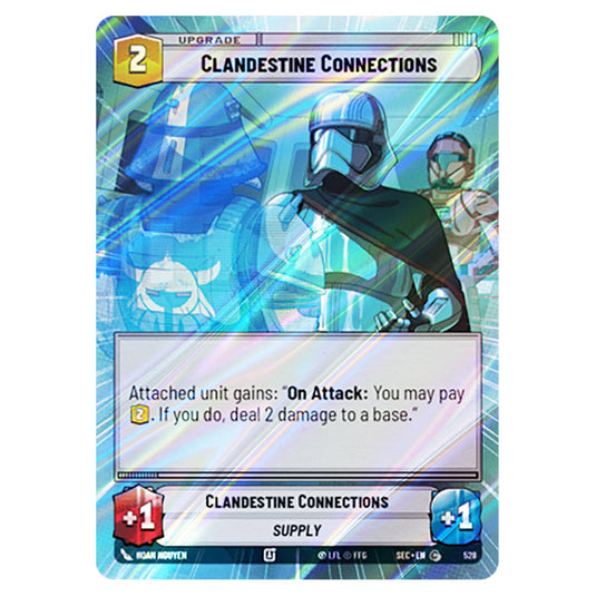 Clandestine Connections card from the Star Wars Unlimited Set Secrets of Power