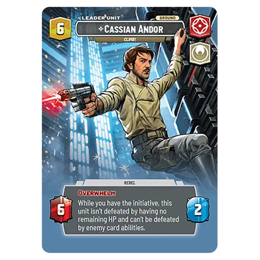 Cassian Andor Climb! card from the Star Wars Unlimited Set Secrets of Power