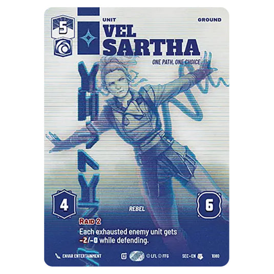 Vel Sartha One Path, One Choice card from the Star Wars Unlimited Set Secrets of Power