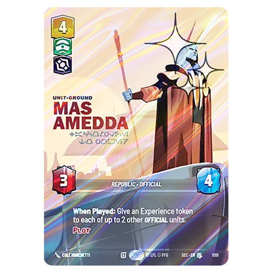 Mas Amedda Accomplice to Power card from the Star Wars Unlimited Set Secrets of Power