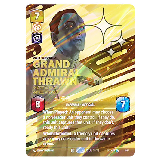 Grand Admiral Thrawn Grand Schemer card from the Star Wars Unlimited Set Secrets of Power