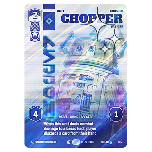 Chopper War Hero card from the Star Wars Unlimited Set Secrets of Power