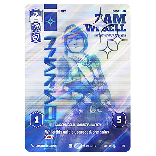 Zam Wesell Inconspicuous Assassin card from the Star Wars Unlimited Set Secrets of Power