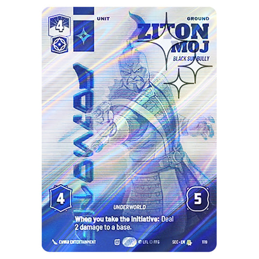 Ziton Moj Black Sun Bully card from the Star Wars Unlimited Set Secrets of Power