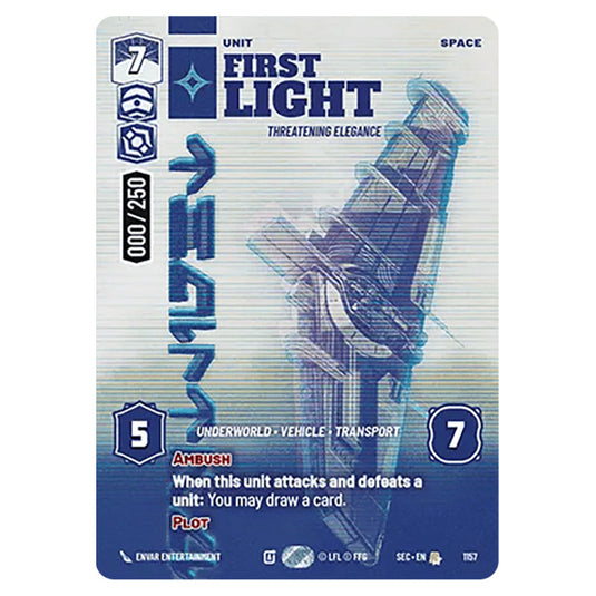 First Light Threatening Elegance card from the Star Wars Unlimited Set Secrets of Power