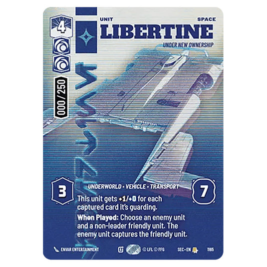 Libertine Under New Ownership card from the Star Wars Unlimited Set Secrets of Power