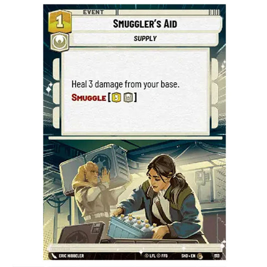 Smuggler’s Aid 513 card from the Star Wars Unlimited set Shadows of the Galaxy