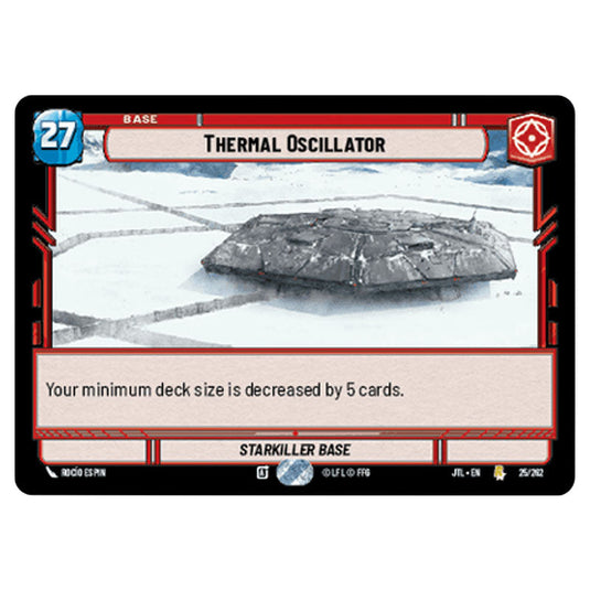 Thermal Oscillator Rare card from the Star Wars Unlimited set Jump to Lightspeed