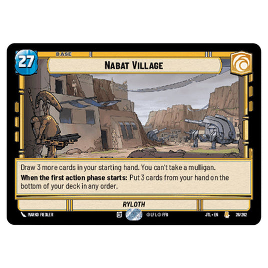 Nabat Village Rare card from the Star Wars Unlimited set Jump to Lightspeed