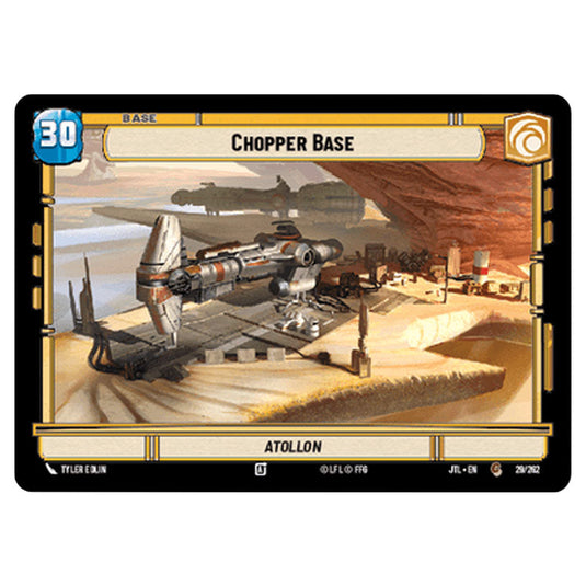 Chopper Base Common card from the Star Wars Unlimited set Jump to Lightspeed