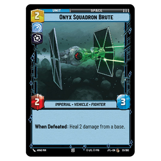 Onyx Squadron Brute Common card from the Star Wars Unlimited set Jump to Lightspeed