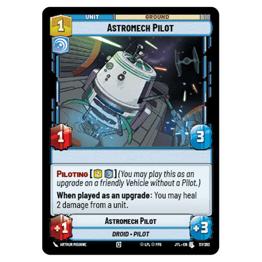 Astromech Pilot Uncommon card from the Star Wars Unlimited set Jump to Lightspeed