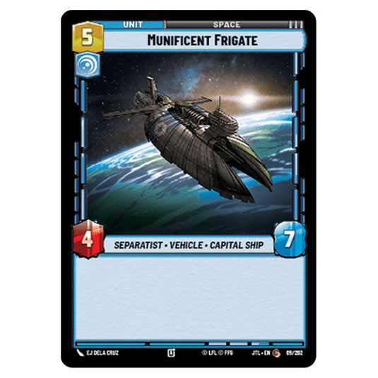 Munificent Frigate Common card from the Star Wars Unlimited set Jump to Lightspeed