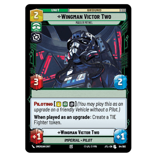 Wingman Victor Two Mauler Mithel Uncommon card from the Star Wars Unlimited set Jump to Lightspeed