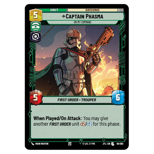 Captain Phasma On My Command Uncommon card from the Star Wars Unlimited set Jump to Lightspeed