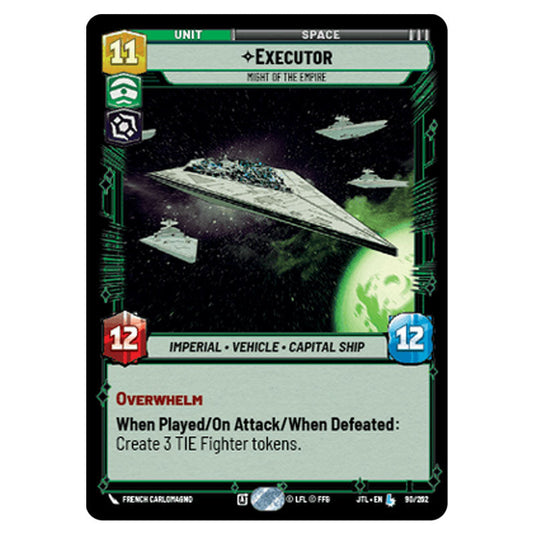 Executor Might of the Empire Legendary card from the Star Wars Unlimited set Jump to Lightspeed