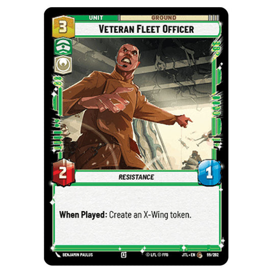 Veteran Fleet Officer Common card from the Star Wars Unlimited set Jump to Lightspeed