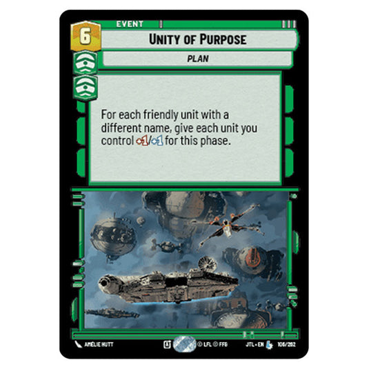 Unity of Purpose Legendary card from the Star Wars Unlimited set Jump to Lightspeed