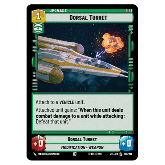 Dorsal Turret Common card from the Star Wars Unlimited set Jump to Lightspeed