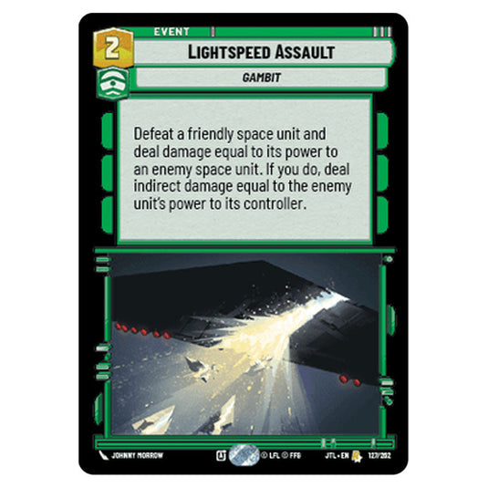 Lightspeed Assault Rare card from the Star Wars Unlimited set Jump to Lightspeed