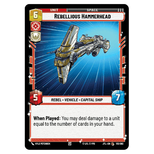 Rebellious Hammerhead Common card from the Star Wars Unlimited set Jump to Lightspeed
