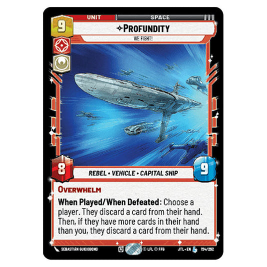 Profundity We Fight! Legendary card from the Star Wars Unlimited set Jump to Lightspeed