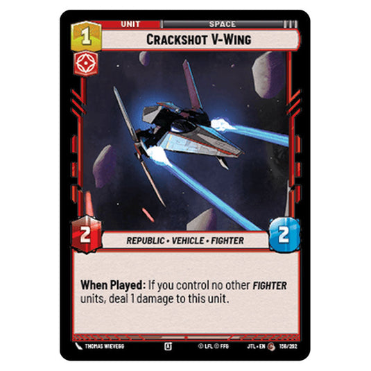 Crackshot V-Wing Common card from the Star Wars Unlimited set Jump to Lightspeed