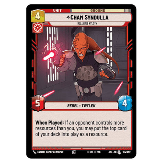 Cham Syndulla Rallying Ryloth Uncommon card from the Star Wars Unlimited set Jump to Lightspeed