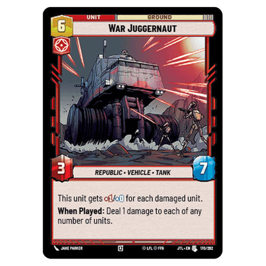 War Juggernaut Uncommon card from the Star Wars Unlimited set Jump to Lightspeed