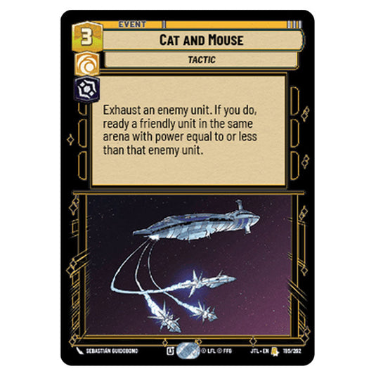 Cat and Mouse Rare card from the Star Wars Unlimited set Jump to Lightspeed