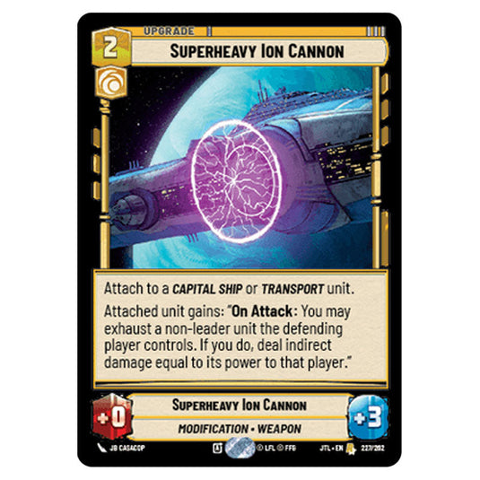 Superheavy Ion Cannon Rare card from the Star Wars Unlimited set Jump to Lightspeed