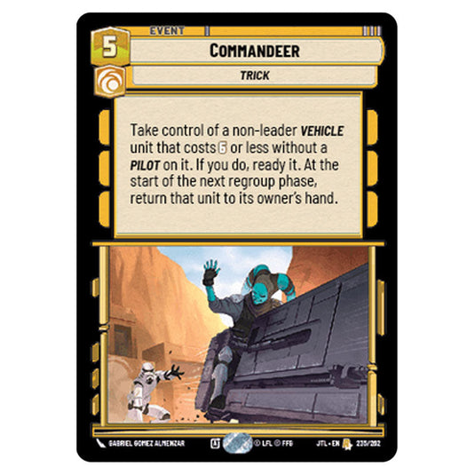 Commandeer Rare card from the Star Wars Unlimited set Jump to Lightspeed