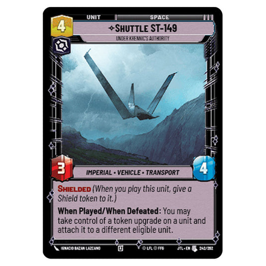 Shuttle ST-149 Under Krennic's Authority Uncommon card from the Star Wars Unlimited set Jump to Lightspeed