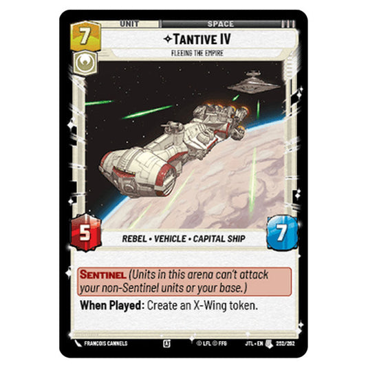 Tantive IV Fleeing the Empire Uncommon card from the Star Wars Unlimited set Jump to Lightspeed
