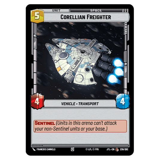 Corellian Freighter Common card from the Star Wars Unlimited set Jump to Lightspeed