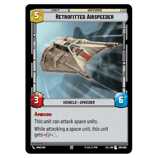 Retrofitted Airspeeder Uncommon card from the Star Wars Unlimited set Jump to Lightspeed