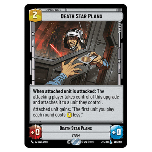 Death Star Plans Legendary card from the Star Wars Unlimited set Jump to Lightspeed