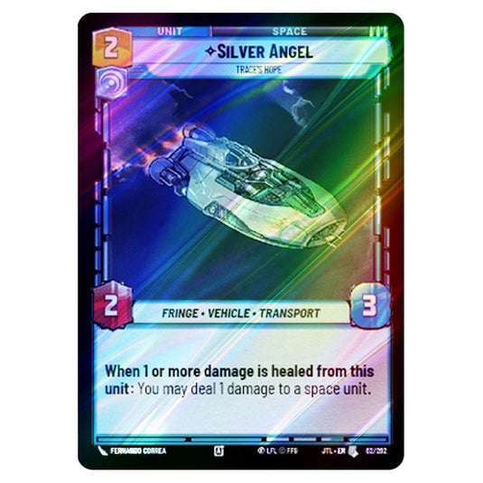 Silver Angel Trace's Hope Uncommon card from the Star Wars Unlimited set Jump to Lightspeed